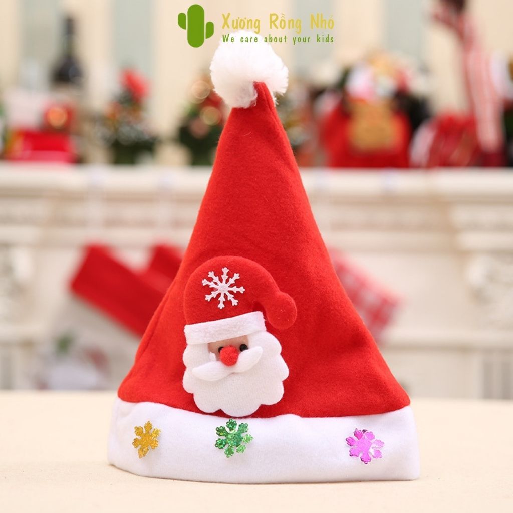 Nón noel, mũ ông già noel, mũ giáng sinh cho bé và người lớn