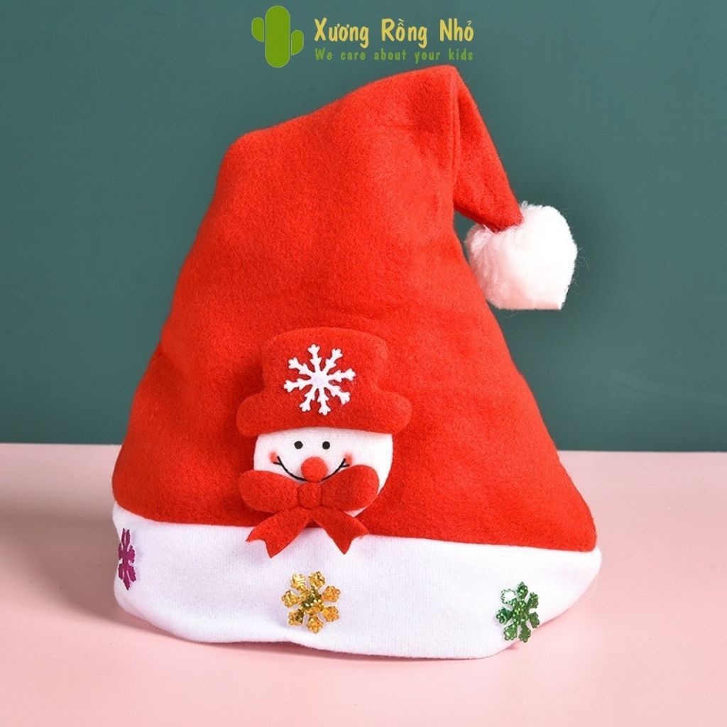Nón noel, mũ ông già noel, mũ giáng sinh cho bé và người lớn