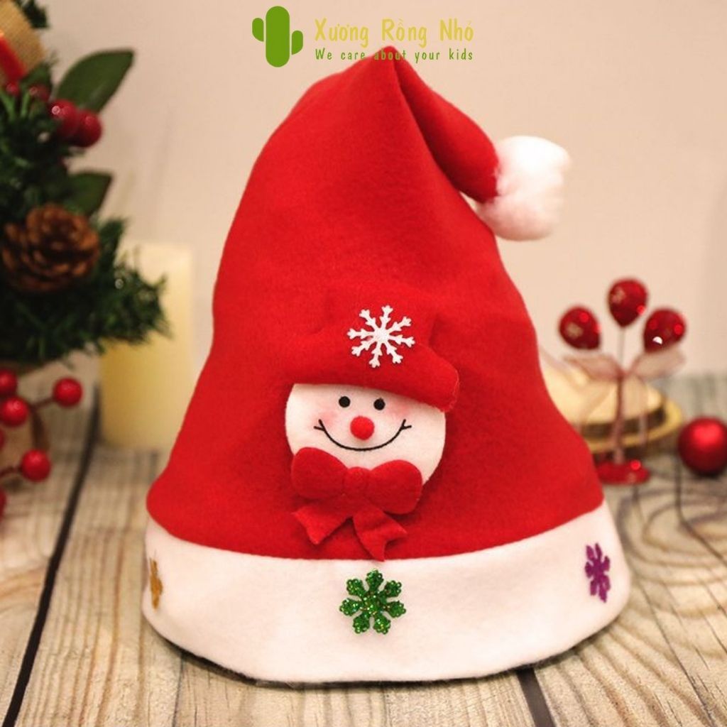 Nón noel, mũ ông già noel, mũ giáng sinh cho bé và người lớn