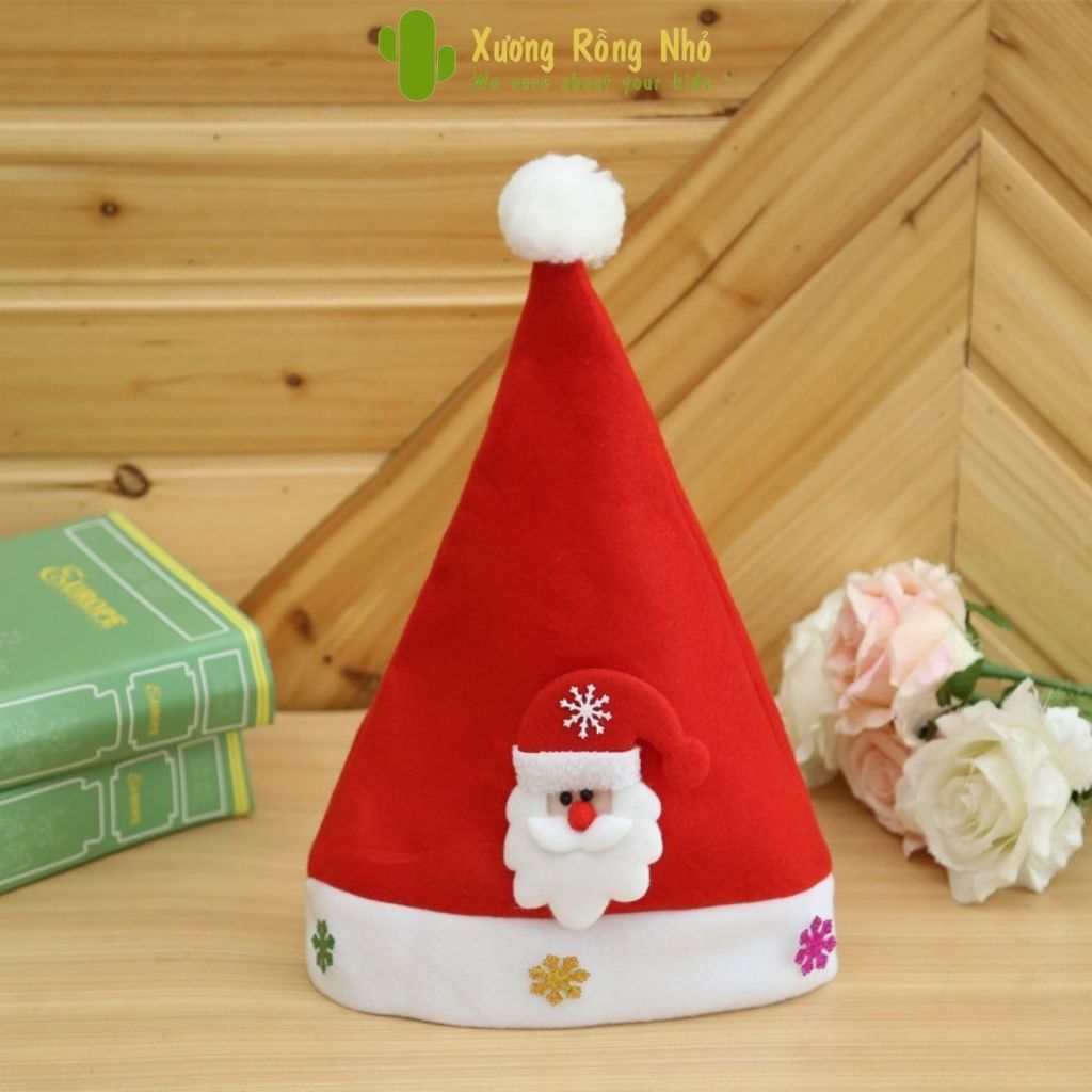 Nón noel, mũ ông già noel, mũ giáng sinh cho bé và người lớn