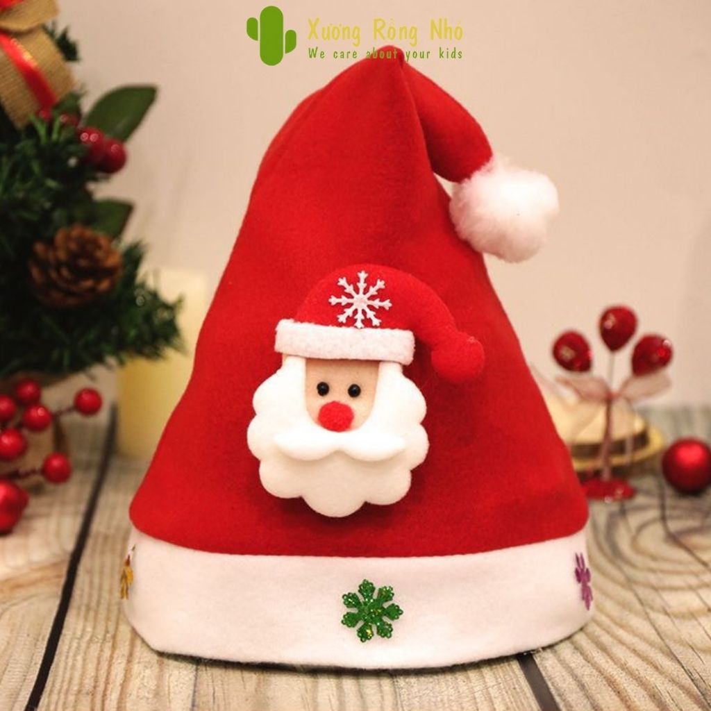 Nón noel, mũ ông già noel, mũ giáng sinh cho bé và người lớn