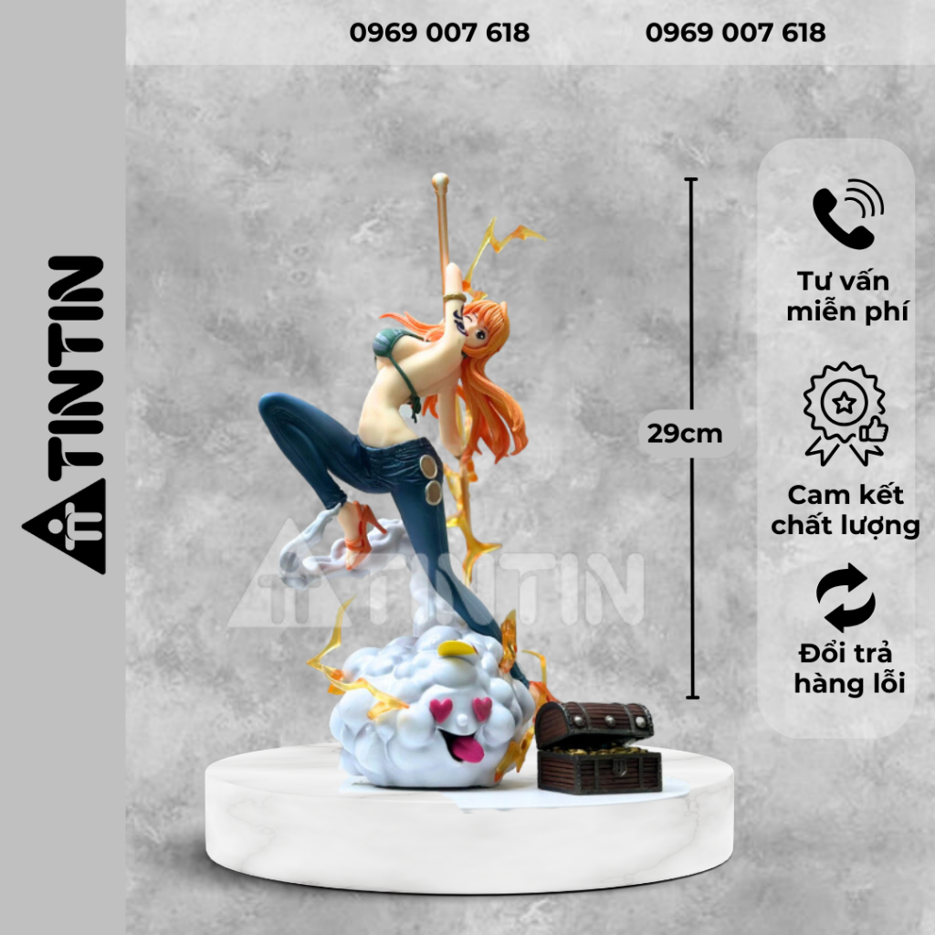 Mô Hình One Piece Hoa Tiêu Nami Cưỡi Zeus Siêu Đẹp Siêu Trong BST One Piece- Kích Thước 29 cm