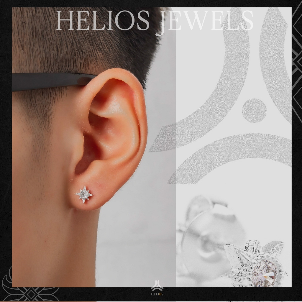 Bộ sưu tập khuyên tai bạc S925 Helios Silver - size khuyên 5mm