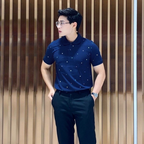 Áo Polo Nam TYPES OVERCO Họa Tiết Chữ Cái Chất Vải Cotton USA Mềm Mịn Thoáng Mát Co Giãn 4 Chiều