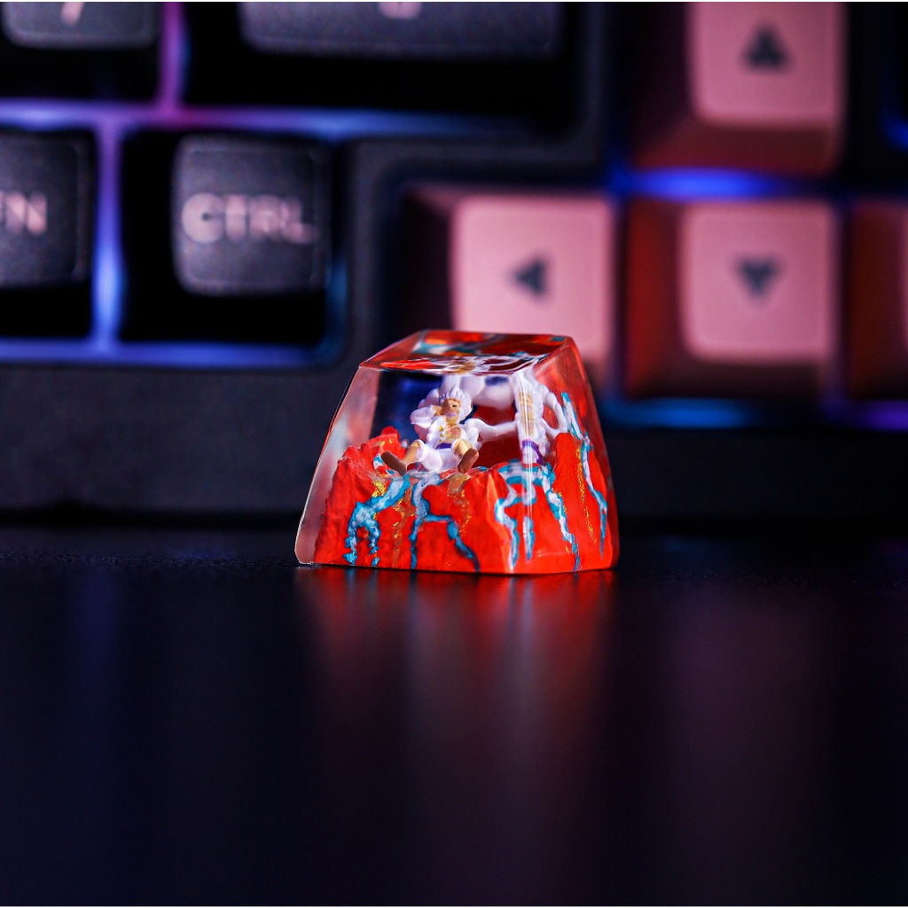 Keycaps Luffy gear 5, Nút bàn phím lẻ One Piece, Keycap anime One piece, Resin keycap