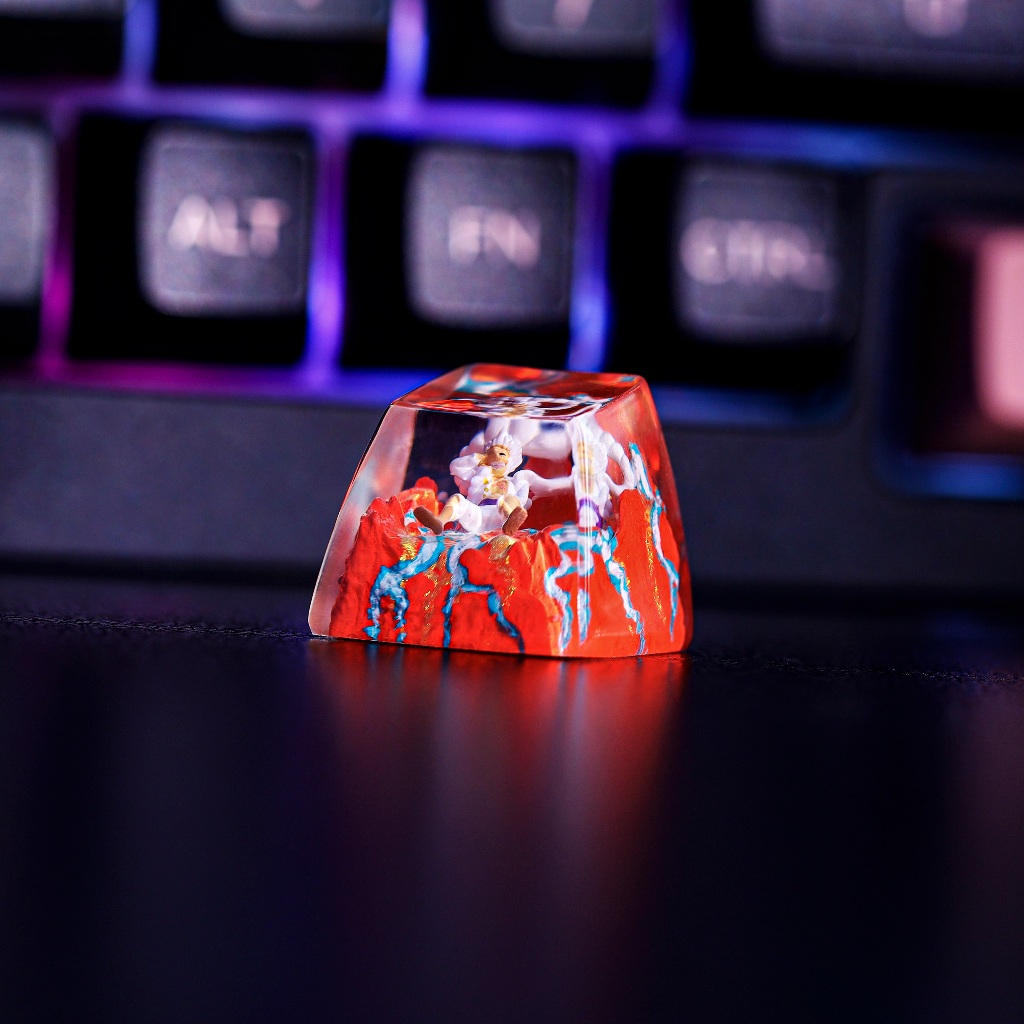 Keycaps Luffy gear 5, Nút bàn phím lẻ One Piece, Keycap anime One piece, Resin keycap