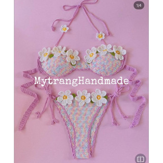 Set Bikini Hoa Sợi Len Handmade siêu xinh