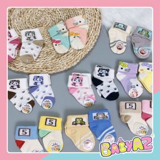 Tất sơ sinh ⚡️freeship⚡️ set 2 đôi tất len sơ sinh cao cổ cho bé