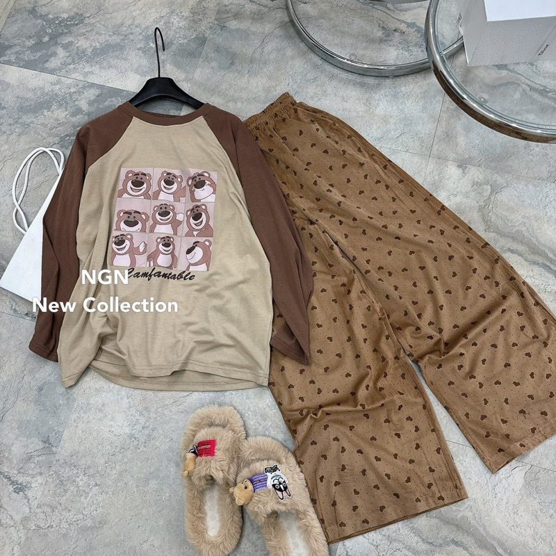 Set gấu quần xuông