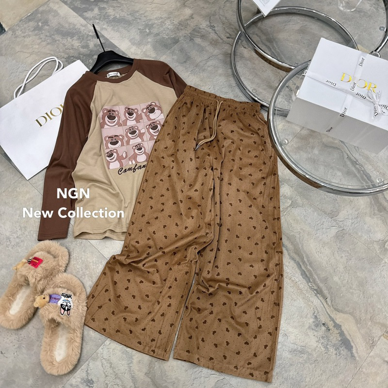 Set gấu quần xuông