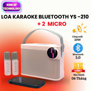 Loa karaoke bluetooth ys- 210 kèm 2 mic, công suất lớn 20w, bảo hành 06 tháng