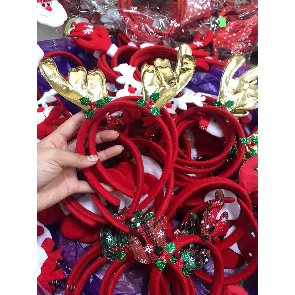 Bờm giáng sinh/Noel siêu dễ thương cho bé, băng đô cài tóc đồ dùng làm quà tặng trong mùa giáng sinh E1452
