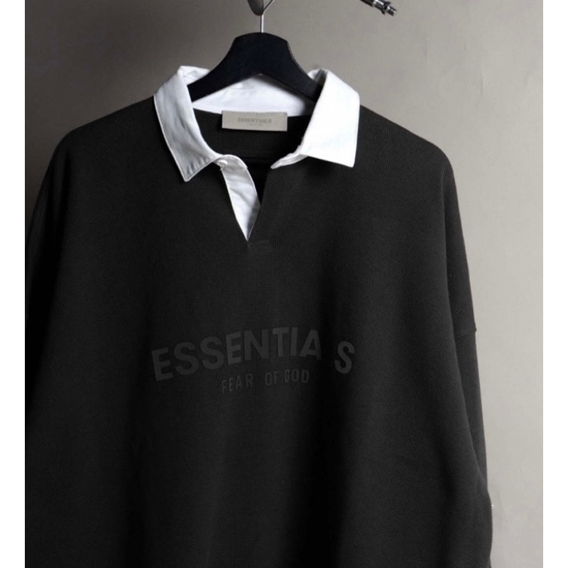 Áo nỉ sweate Essentials FOG Waffle Henley Ss23 Black
