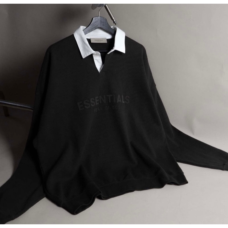 Áo nỉ sweate Essentials FOG Waffle Henley Ss23 Black