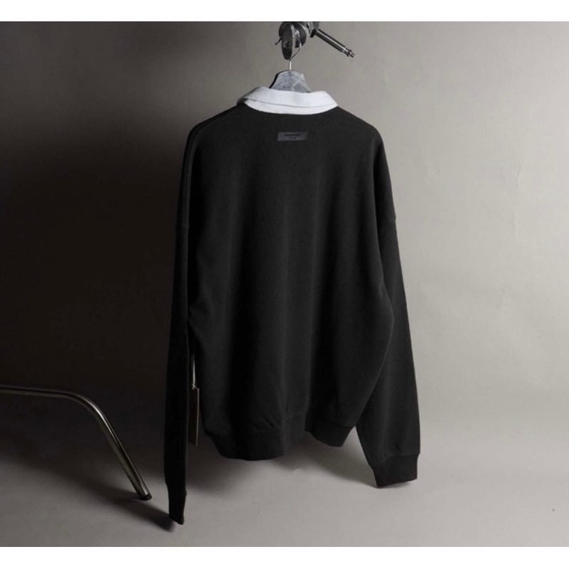 Áo nỉ sweate Essentials FOG Waffle Henley Ss23 Black