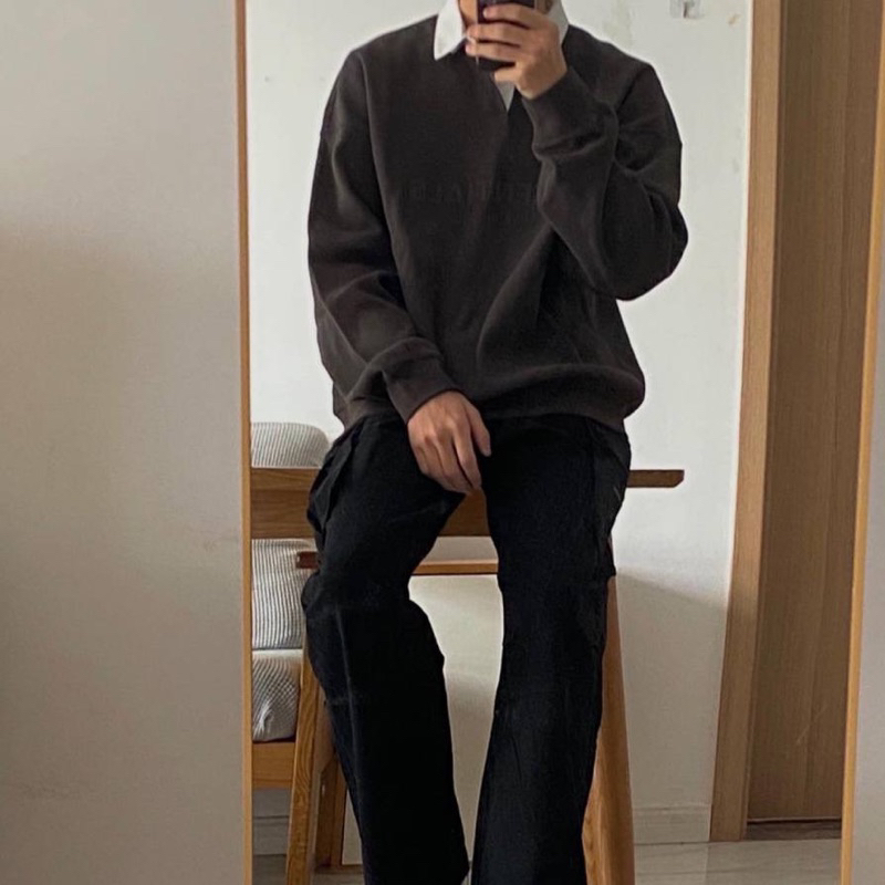 Áo nỉ sweate Essentials FOG Waffle Henley Ss23 Black