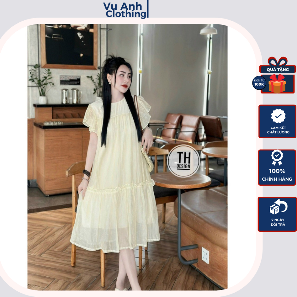 Váy bầu thiết kế , đầm bầu xinh cao cấp tơ tăm cộc tay cánh tiên phân tầng dáng dài siêu xinh ảnh tự chụp