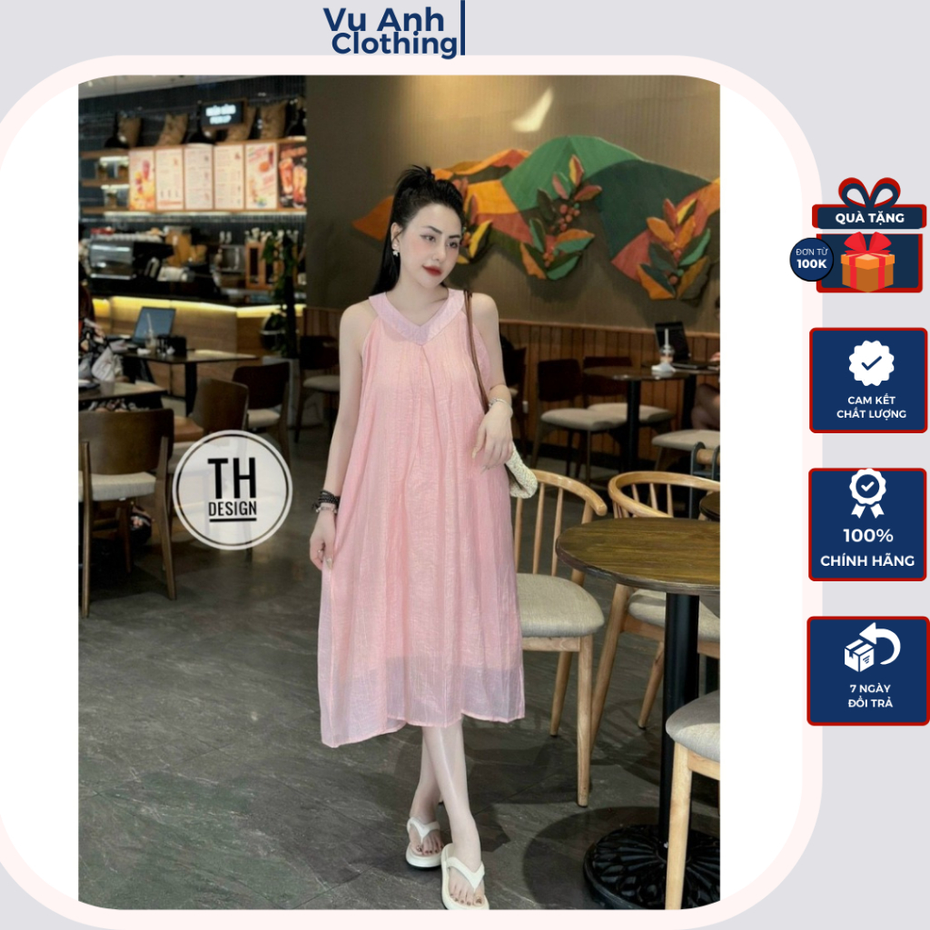 Đầm bầu thời trang , váy bầu thiết kế cao cấp tơ tằm cổ yếm tim dáng suông mặc lên người cực xinh cho mẹ bầu