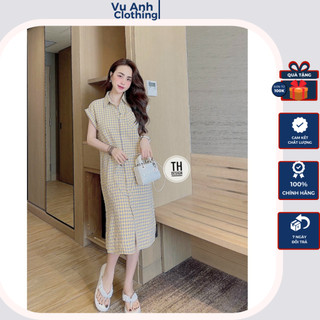 Đầm bầu thiết kế , váy bầu công sở tay gấp kẻ xốp dáng dài nhiều màu phù hợp mọi hoàn cảnh