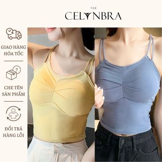 Áo Bra Lửng Cotton Mềm Xếp Ngực Xinh Xắn Dây Lưng Chéo THE CELYNBRA - AL24