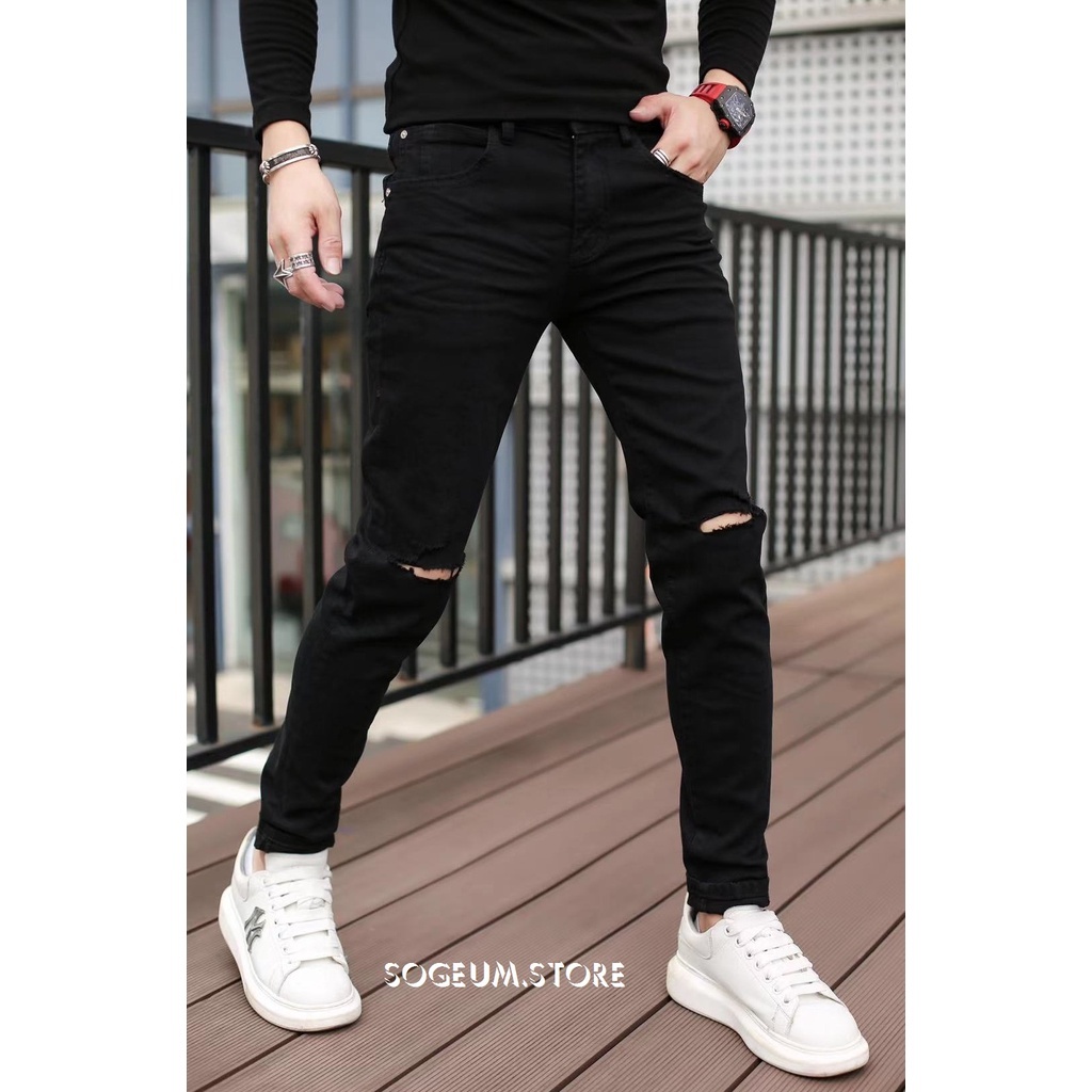 Quần bò jean nam skinny, Quần jeans dài nam co giãn 4 chiều xanh và đen Big size 28-36 dáng ôm phong cách  Avocado