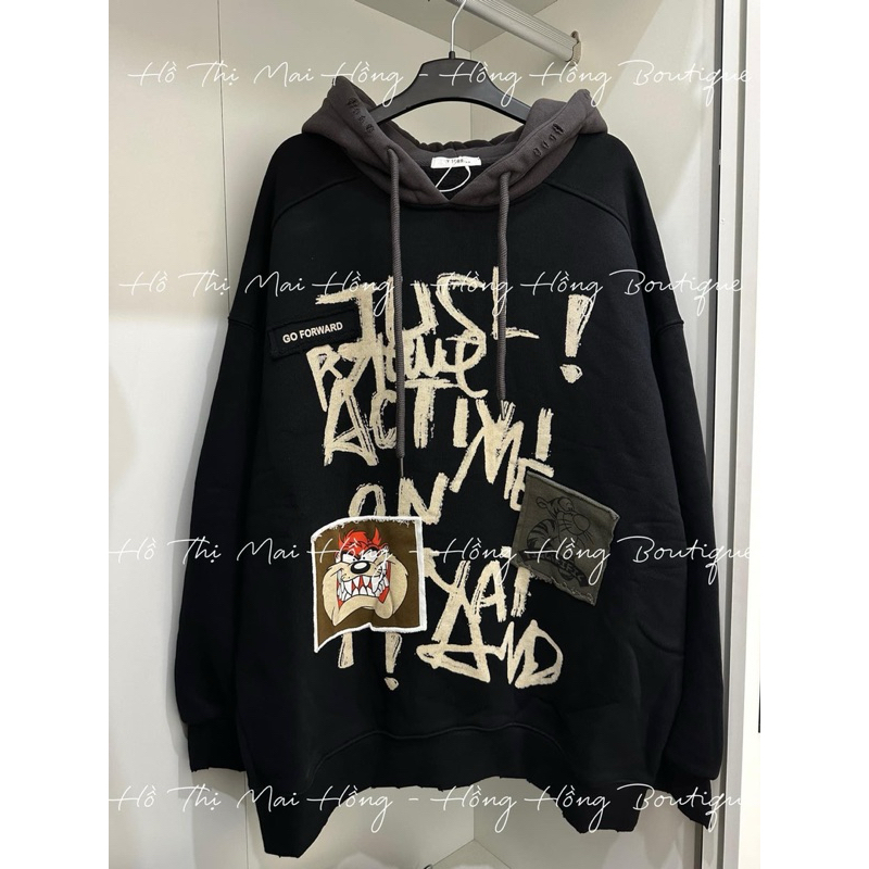 Áo Hoodie nữ zip unisex, khoác bomber nỉ bông Ulzzang, mũ áo trùm đầu 2 lớp, thân 1 lớp phong cách Hàn Quốc, in chữ