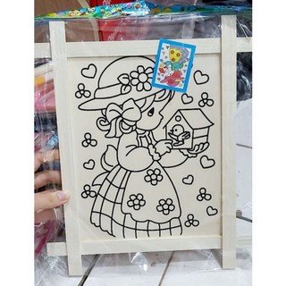 combo 10 tranh gỗ tô khung a4