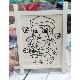 combo 10 tranh gỗ tô khung a4