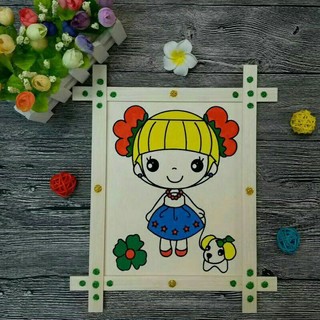 combo 10 tranh gỗ tô khung a4