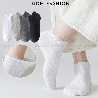 Tất trơn cổ ngắn nam cao cấp GOMTAT, chất liệu cotton mềm mại hút ẩm thoáng khí êm chân  - NT2-FIVE-2005