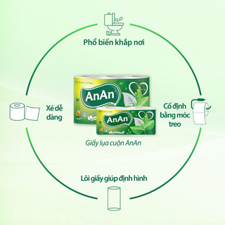 [Chính Hãng] Giấy Vệ Sinh An An 1 Lốc 12 Cuộn Siêu Tiết Kiệm mềm mịn và có độ thấm hút cao