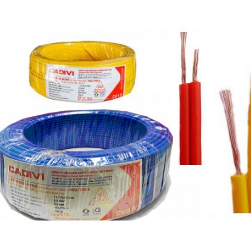 Dây Điện Đôi Mềm Cadivi 2x0,5mm, 2x0,75mm, 2x1mm, 2X1.5mm, 2x2.5mm - Hàng Chính Hãng