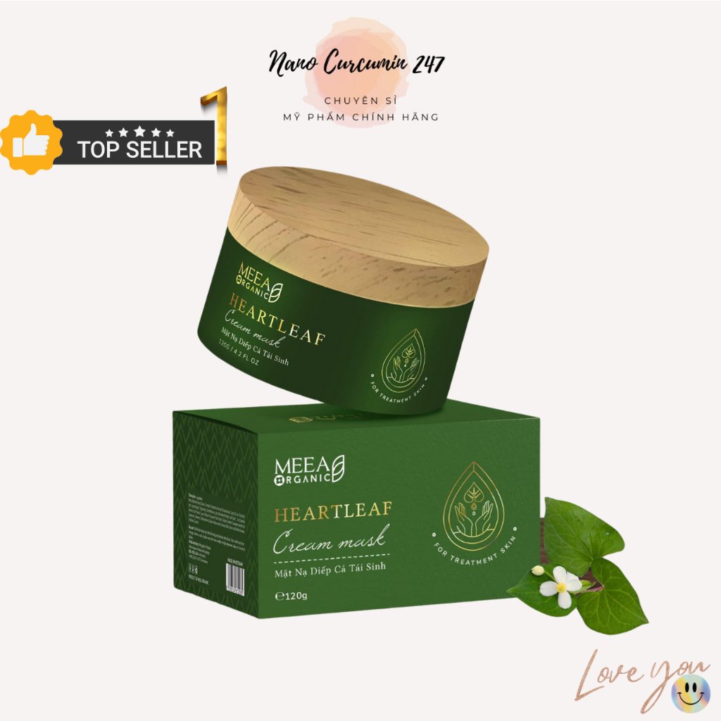 Mặt Nạ Diếp Cá Meea Organic Heartleaf Cream Mask Mặt Nạ Dưỡng Trắng Da Tự Nhiên