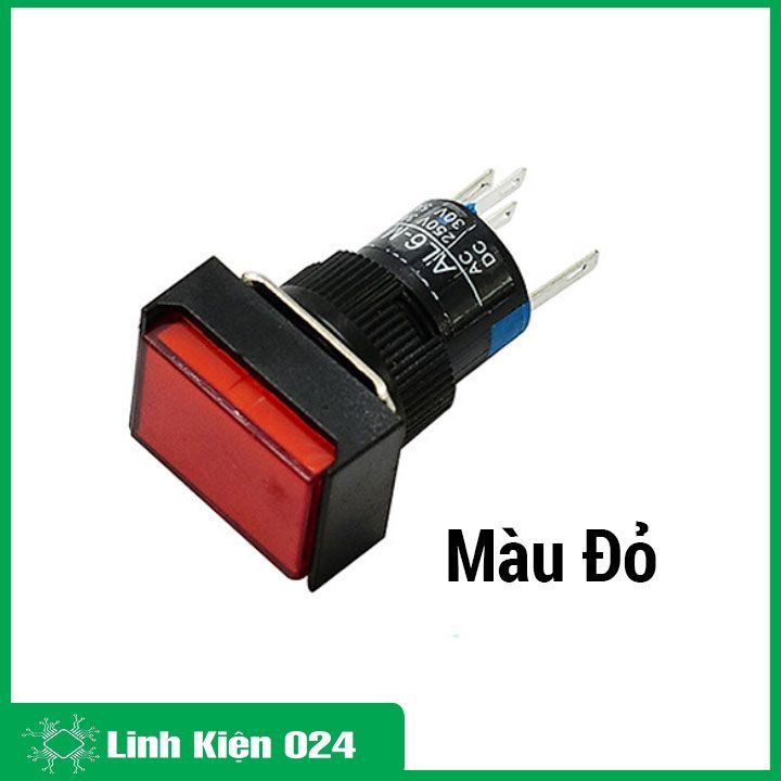 Nút Nhấn Đề Chữ Nhật 24VDC LA16J-11D Nhấn Nhả Có Đèn
