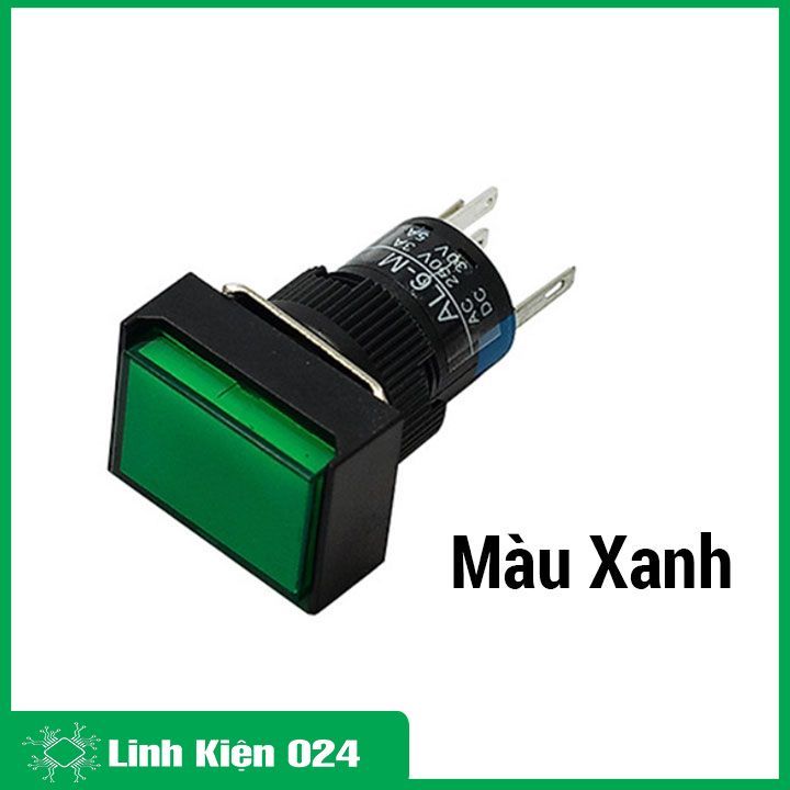 Nút Nhấn Đề Chữ Nhật 24VDC LA16J-11D Nhấn Nhả Có Đèn