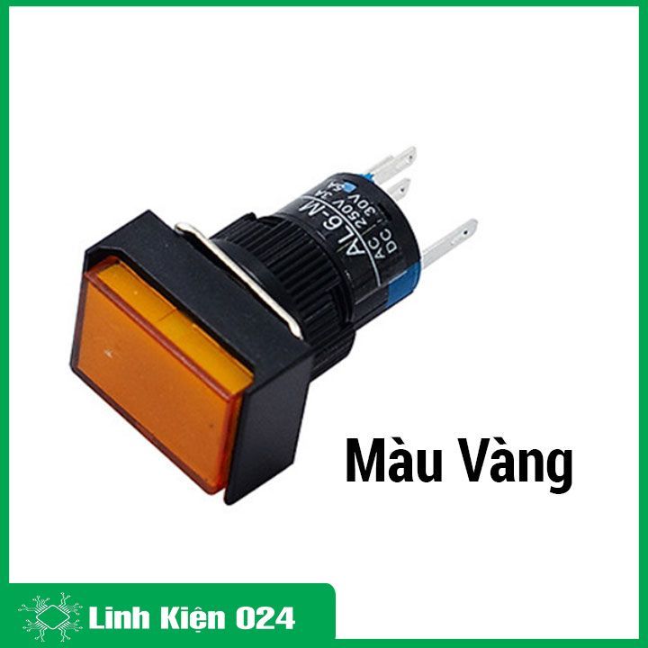 Nút Nhấn Đề Chữ Nhật 24VDC LA16J-11D Nhấn Nhả Có Đèn