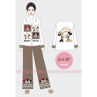 PYJAMA NỮ LỤA XƯỚC G.C MICKEY BIGSIZE - đồ bộ mặc nhà