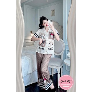 Pyjama nữ lụa xước g.c mickey bigsize - đồ bộ mặc nhà