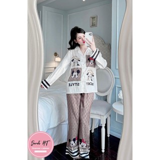 PYJAMA NỮ LỤA XƯỚC G.C MICKEY BIGSIZE - đồ bộ mặc nhà