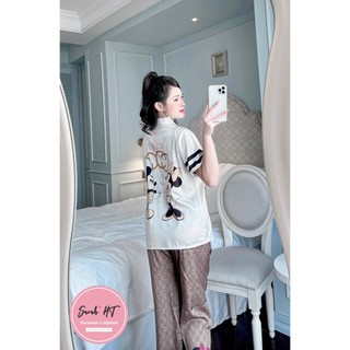 PYJAMA NỮ LỤA XƯỚC G.C MICKEY BIGSIZE - đồ bộ mặc nhà