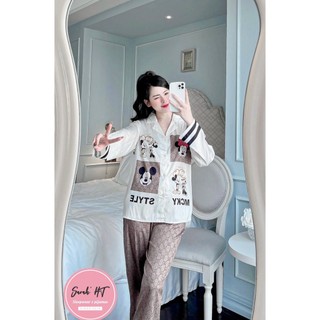 PYJAMA NỮ LỤA XƯỚC G.C MICKEY BIGSIZE - đồ bộ mặc nhà