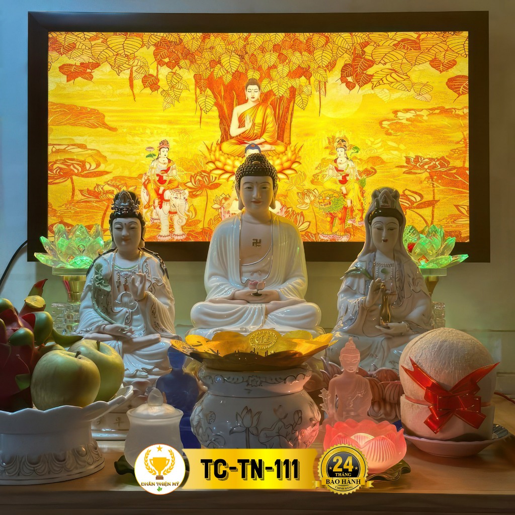 Đèn Trang Trí Bàn Thờ In Tranh Trúc Chỉ CHÂN THIỆN MỸ, Làm Hào Quang Cho Tượng Phật, Bàn Thờ Gia Tiên CTC-TN-10