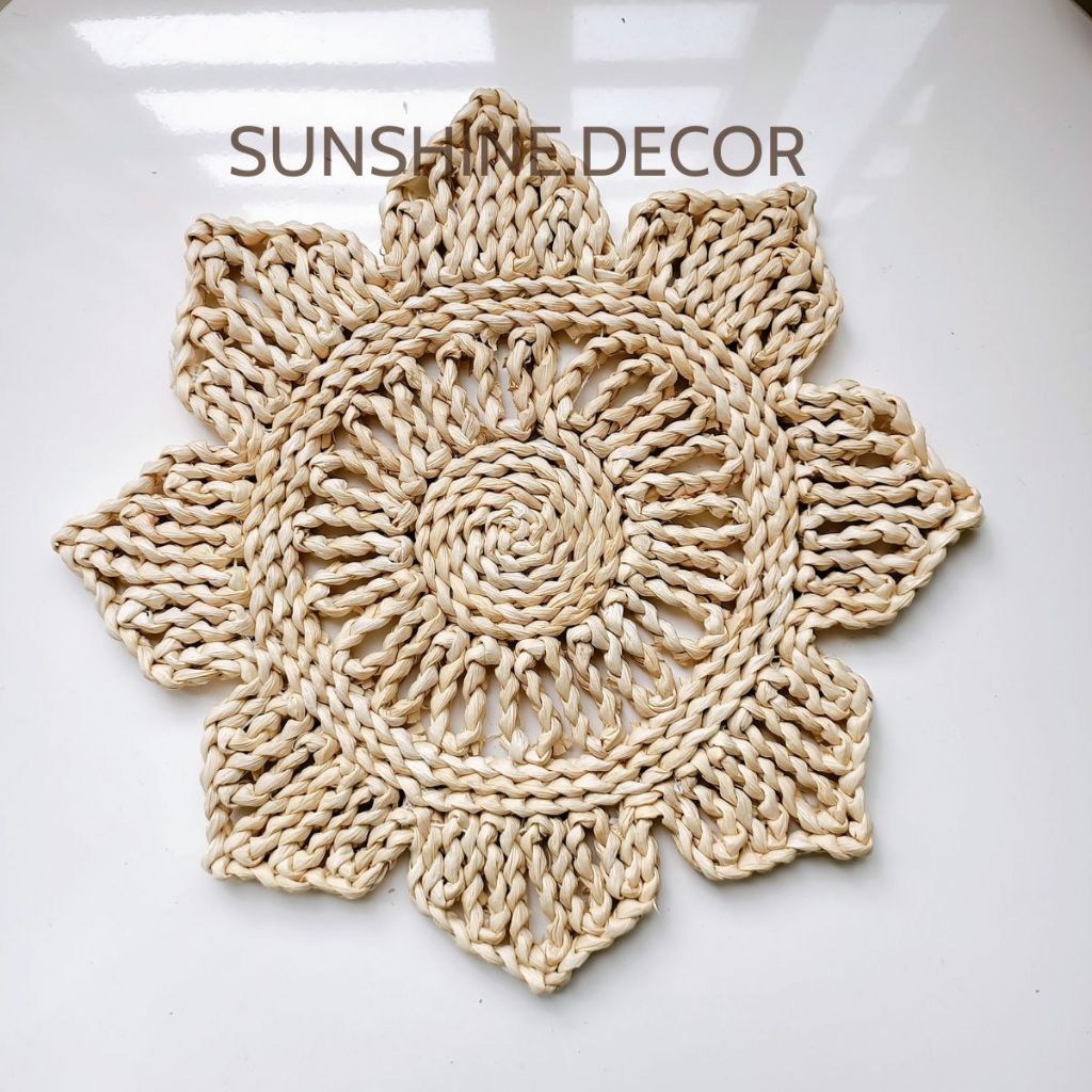 Thảm Cói Rơm Lót Bình Hoa Trang Trí Bàn Ăn Chụp Ảnh
