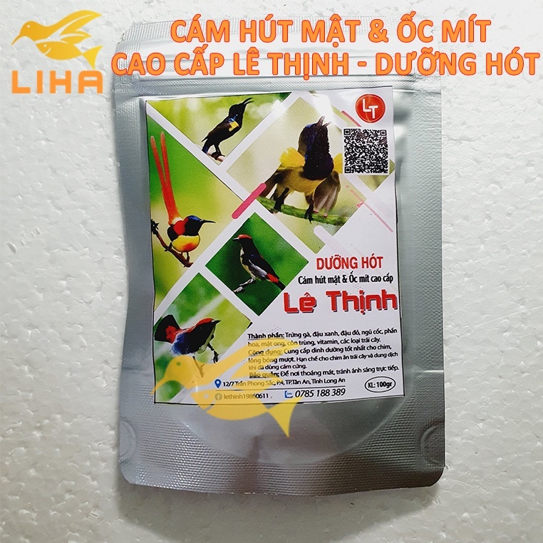 Cám Chim Hút Mật, Ốc Mít Lê Thịnh 100gr - Thức Ăn Chim Cao Cấp - Mua 5 gói tặng 1 thìa xúc cám