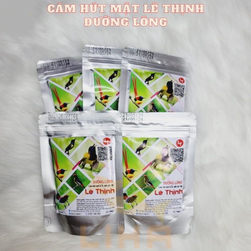 Cám Chim Hút Mật, Ốc Mít Lê Thịnh 100gr - Thức Ăn Chim Cao Cấp - Mua 5 gói tặng 1 thìa xúc cám