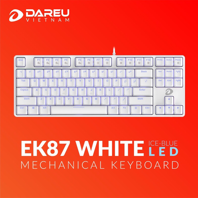 Bàn phím cơ DAREU EK87 - WHITE - Gaming