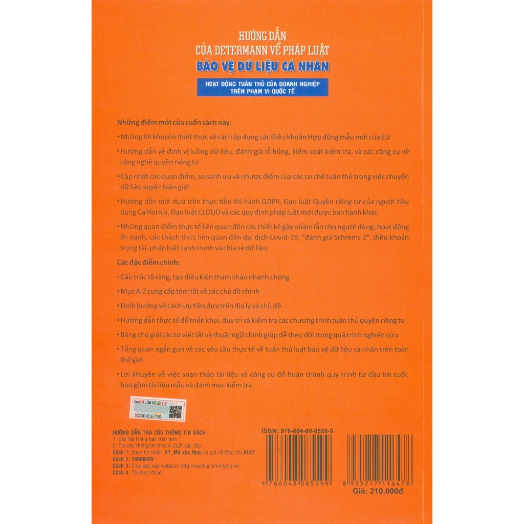 Sách - Hướng Dẫn Của Determann Về Pháp Luật Bảo Vệ Dữ Liệu Cá Nhân - Hoạt Động Tuân Thủ Của Doanh Nghiệp Trên Phạm Vi Qu