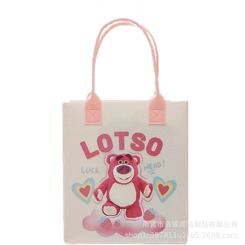 TÚI QUAI SÁCH NỈ ÉP SIZE 30X26X10 LOẠI DÀY IN HÌNH HOẠT HÌNH