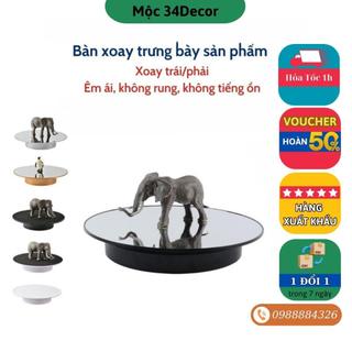 Bàn Xoay, Đế Xoay Mini Chụp Hình, Trưng Bày Sản Phẩm/ Mô Hình, Pin + Điện 220V, Size 15, 20, 25, 32cm, Dùng Livestream