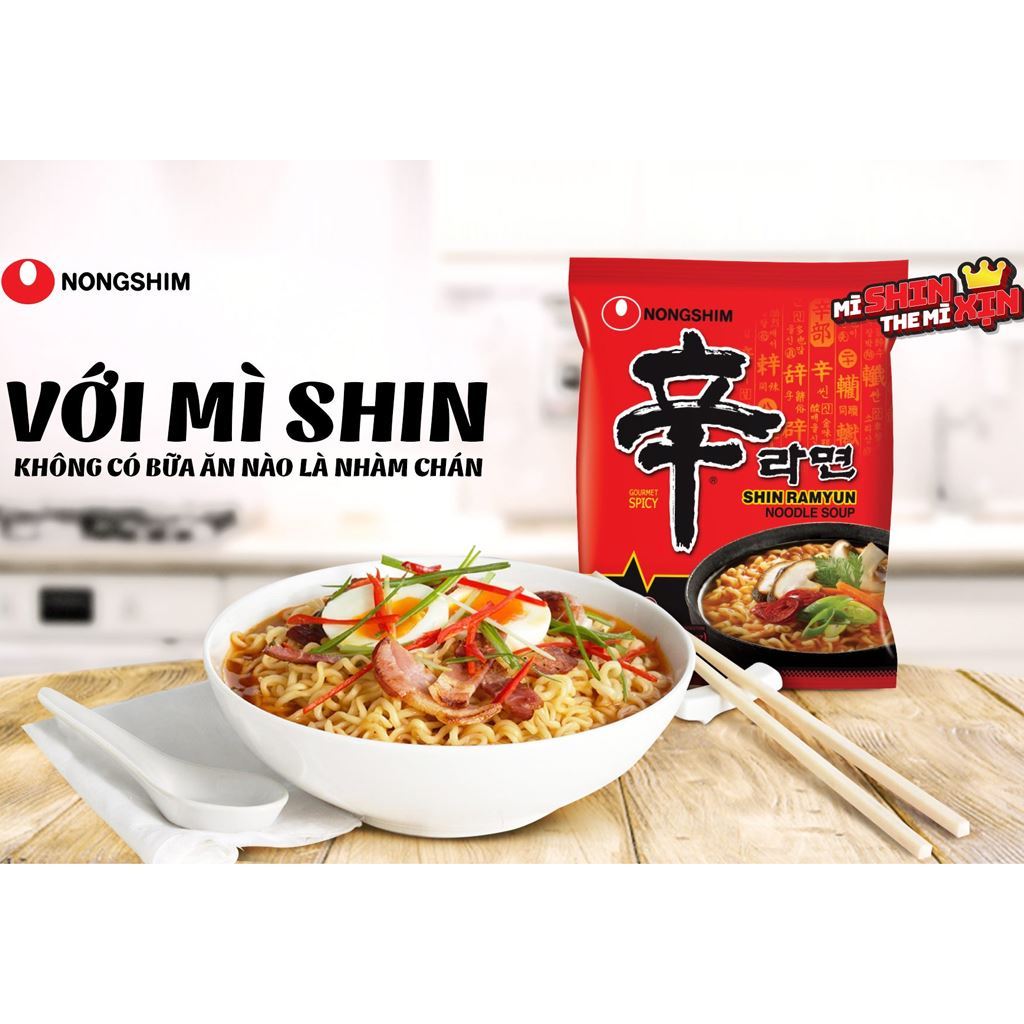 Bịch 5 gói Mì nước CAY Nongshim Shin Ramyun Hàn Quốc
